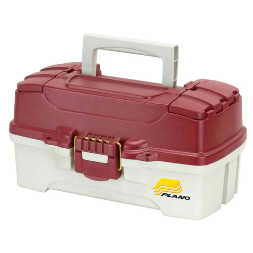 Tackle Box 1 Tray w/Dual Top Access Red Met/Off White