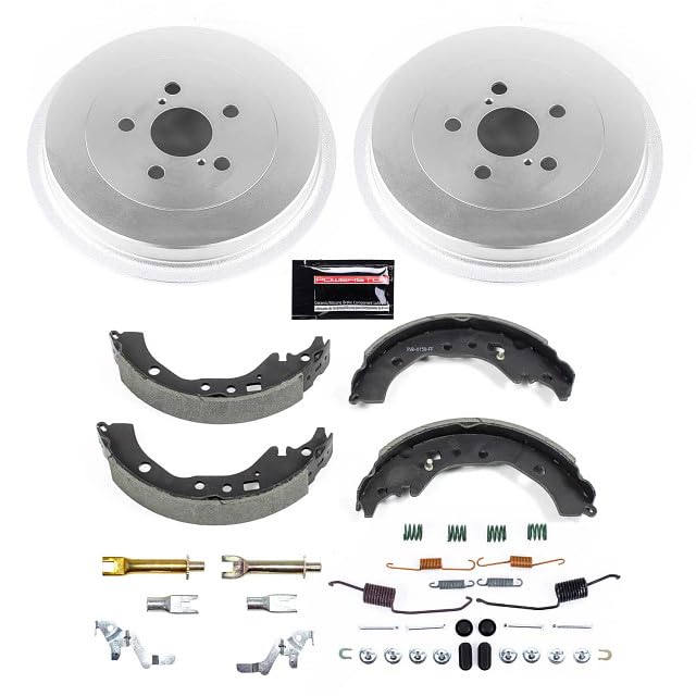 Power Stop KOE15408DK Rear Replacement Brake Kit-OE Brake Drums & Ceramic Brake Pads For Toyota Corolla 2009-2019 [Model Specific]