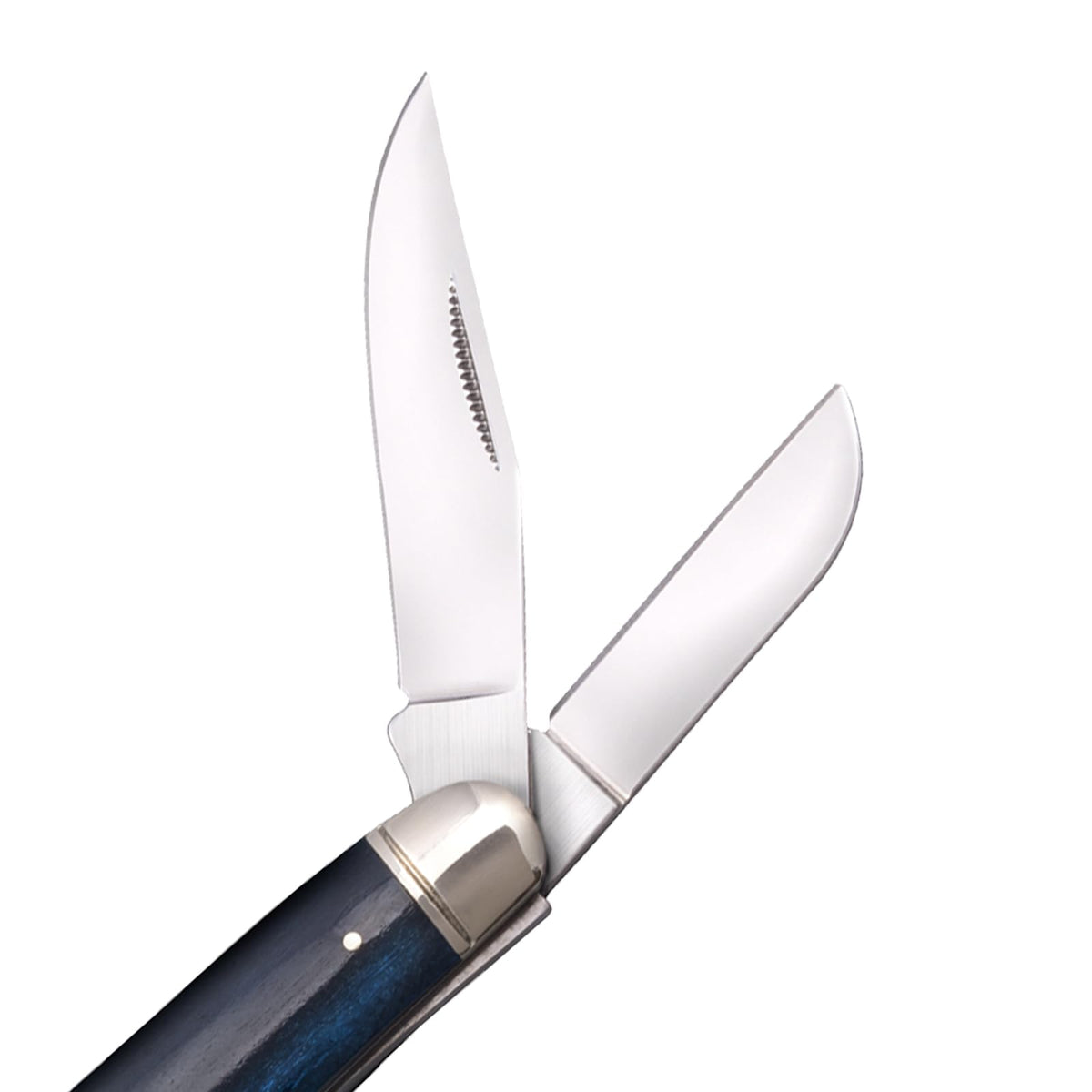 Cold Steel Stockman Gentlemen's Versatile Practical Durable Compact Pocket Folding Knife - 3 Blades; Blue Bone Handle; Slip Joint Lock