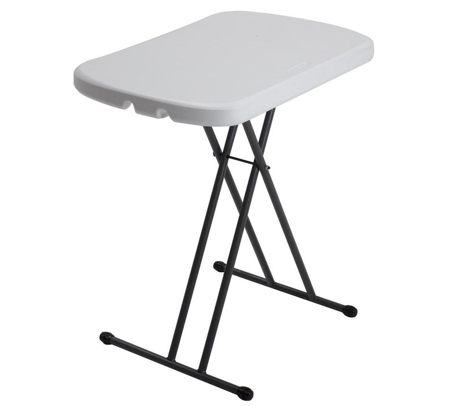 Adjustable LIFETIME 80251 Folding Laptop Table TV Tray, 26 Inch, White Granite