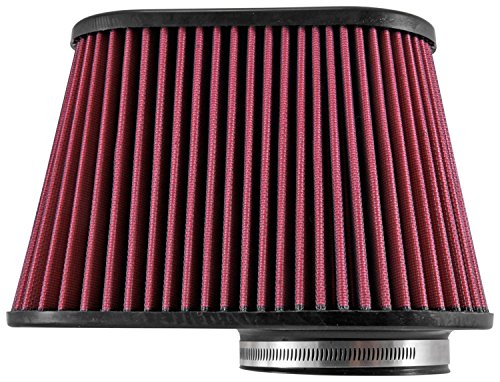 Airaid 721-128 Air Filter: Universal Clamp-On; 4.5 Inch (114 mm) Flange ID; 7.375 Inch (187 mm) Height; 11.5 x 7 Inch (292 mm x 178 mm) Base; 9 x 4.5 Inch (229 mm x114 mm) Top