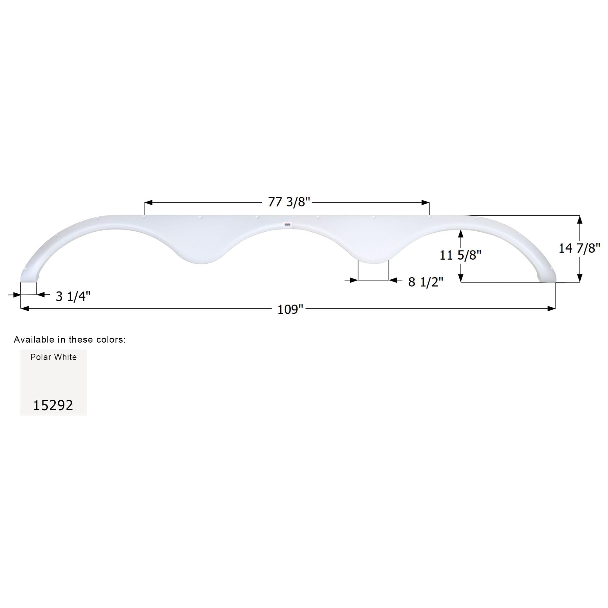 Triple Axle Fender Skirt ICON 15292 for Jayco - Polar White