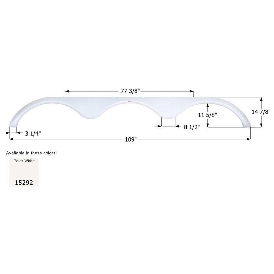 Triple Axle Fender Skirt ICON 15292 for Jayco - Polar White