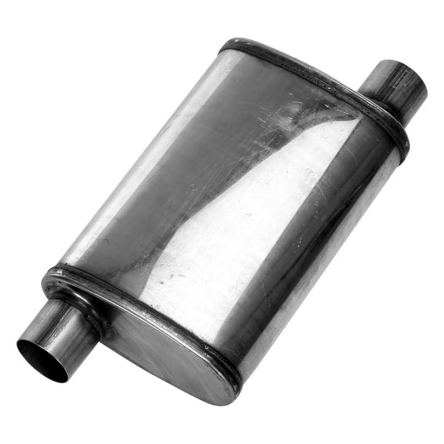 Cherry Bomb Salute Muffler - SA1236 Reversible Oval Body - H4" X W9" X L14" 20" OAL 2-1/2" O/O Muffler - Cherry Bomb Salute