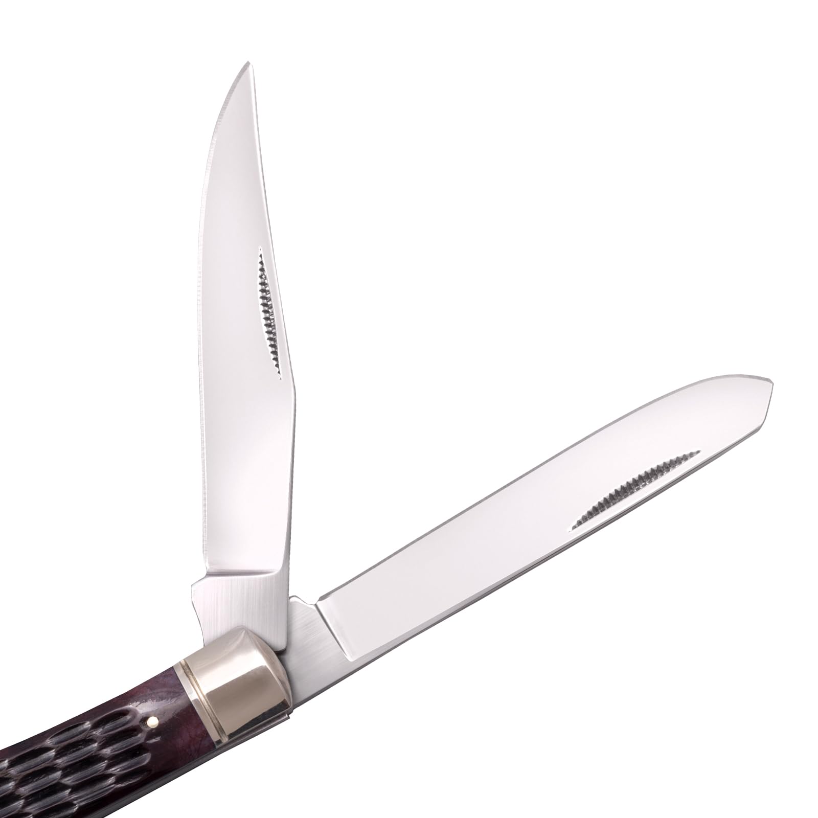 Cold Steel Trapper Folding Knife Versatile Practical Durable Reliable Compact Pocket - 2 Blades; Jigged Bone Handle; Slip Joint Lock