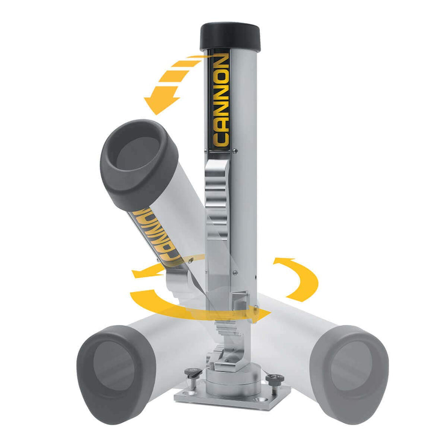 Dual-Axis Cannon Adjustable Rod Holder for Boat Fishing and Trolling