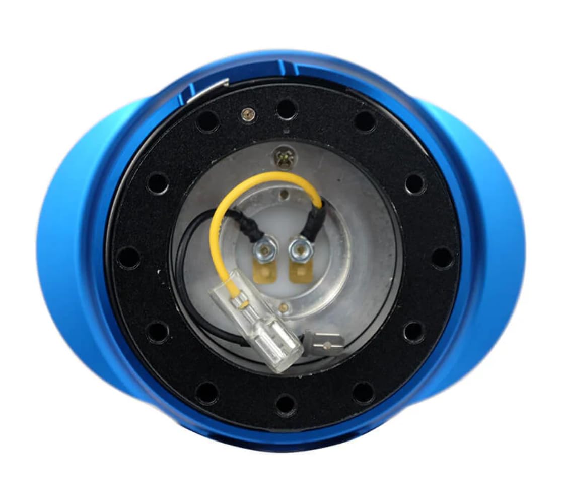 NRG Innovations GEN 2.2 NRG-SRK-220BK-BL Steering Wheel Quick Release Adapter, 6-Hole & 6x70 and 6x74mm Bolt Patterns Black Body/Shinny Blue Oval Ring