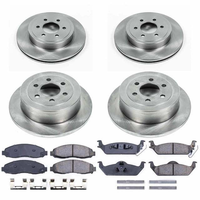 POWERSTOP Autospecialty KOE2188 Front and Rear Replacement Brake Kit-OE Brake Rotors & Ceramic Brake Pads For Dodge Dakota 2003-2004 [Model Specific]