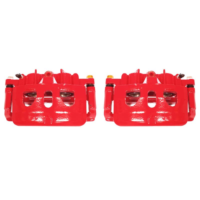 Power Stop S5468 Front Pair of High-Temp Red Powder Coated Calipers For Explorer, Flex, Police Interceptor Sedan, Police Interceptor Utility, Taurus, MKS, MKT [Model Specific]