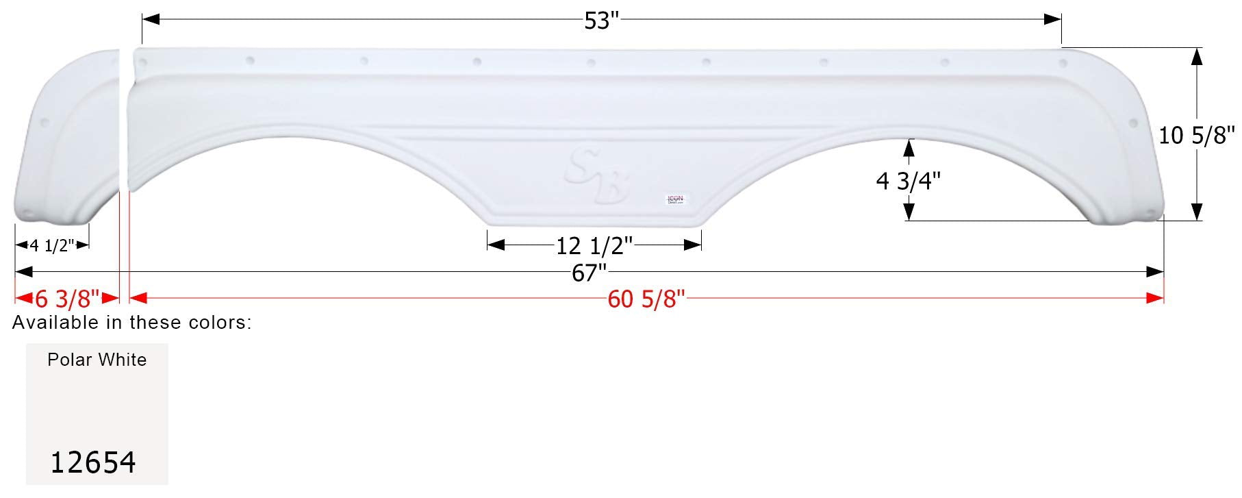 Fender Skirt ICON, Tandem, Sunnybrook, FS2654, Polar White