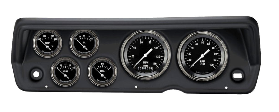 Hot Rod Classic Instruments CDDU70HR01BL Direct Fit 6 Gauge Set Compatible with 1970-1976 Duster