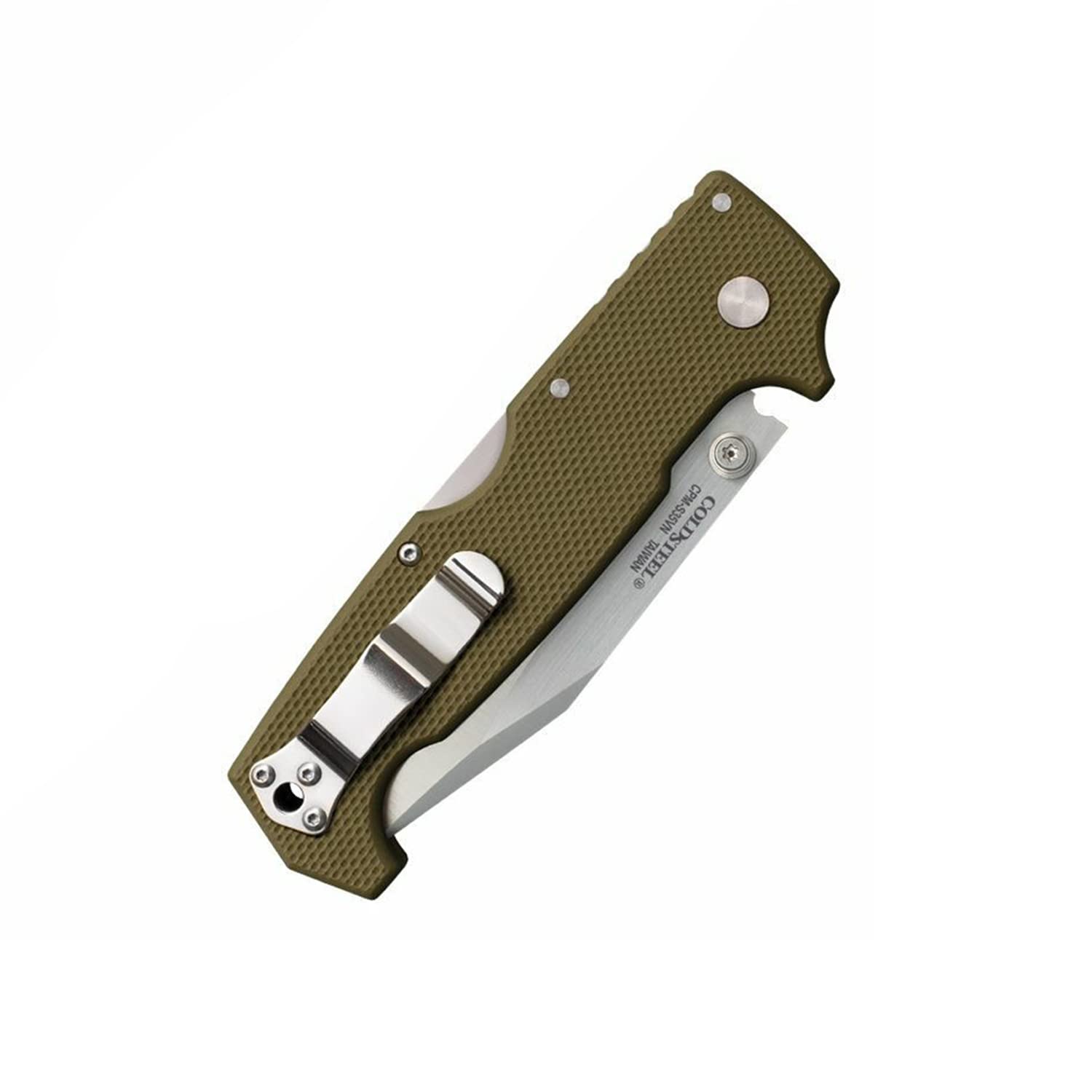 Cold Steel 4" SR1 Clip Point Blade G-10 Handle Folding Knife with Tri-Ad Locking Mechanism and Pocket/Belt Clip S35VN Steel