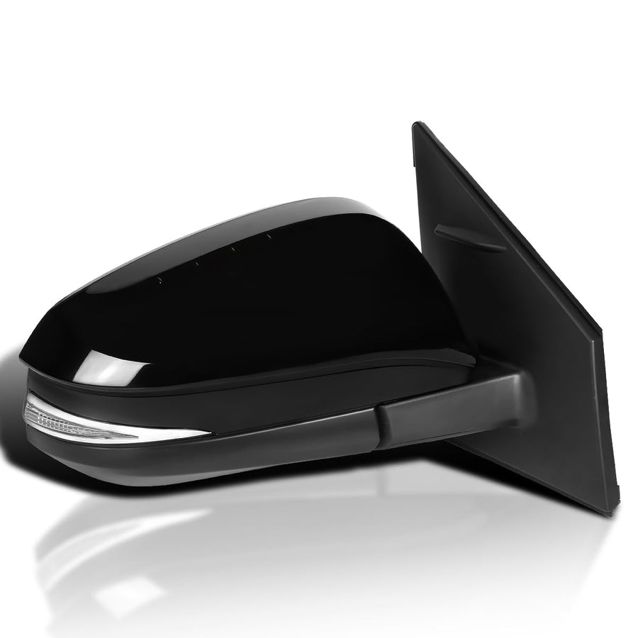Spec-D Tuning Glossy Black Right Passenger Side Power Fold Heated 10 Pin Mirror + LED Signal Compatible with 2013-2015 Toyota RAV4