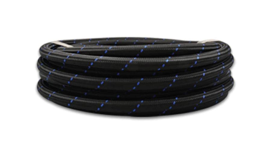 Vibrant Performance Nylon Braided Flex Hose 11982B (20ft Roll of Black Blue ; AN Size: -12; Hose ID: 0.68")