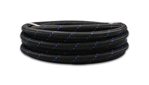 Vibrant Performance Nylon Braided Flex Hose 11976B (20ft Roll of Black Blue ; AN Size: -6; Hose ID: 0.34";)