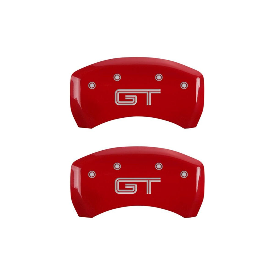 MGP Caliper Covers 10010RMG2RD Red Caliper Covers & S197 GT - Engraved Rear44; Set of 2