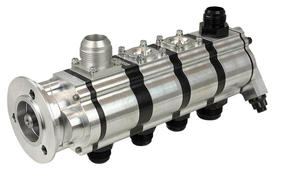 Moroso 4 Stage Tri Lobe Dry Sump Oil Pump, Procharger V-Band Mount, 1.500" Pressure Section, Std Rotation