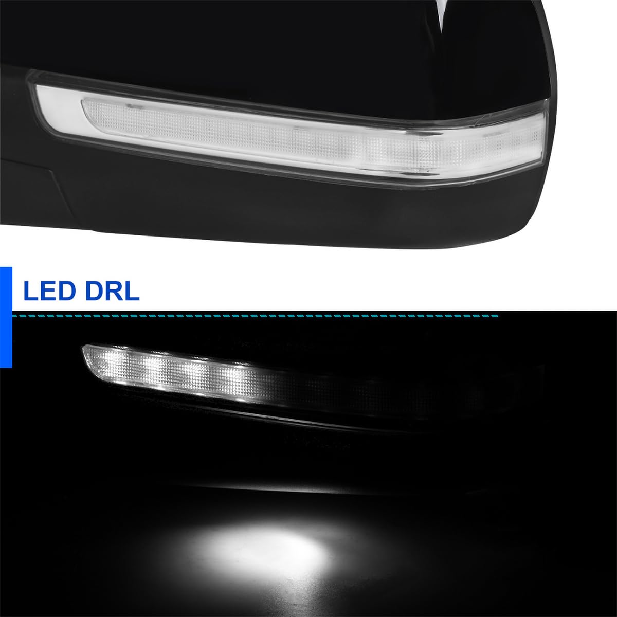 Spec-D Tuning Power Heated Left Driver Side Mirror w/LED Signal + Puddle Light Compatible with 2014-2018 Chevy Silverado, GMC Sierra