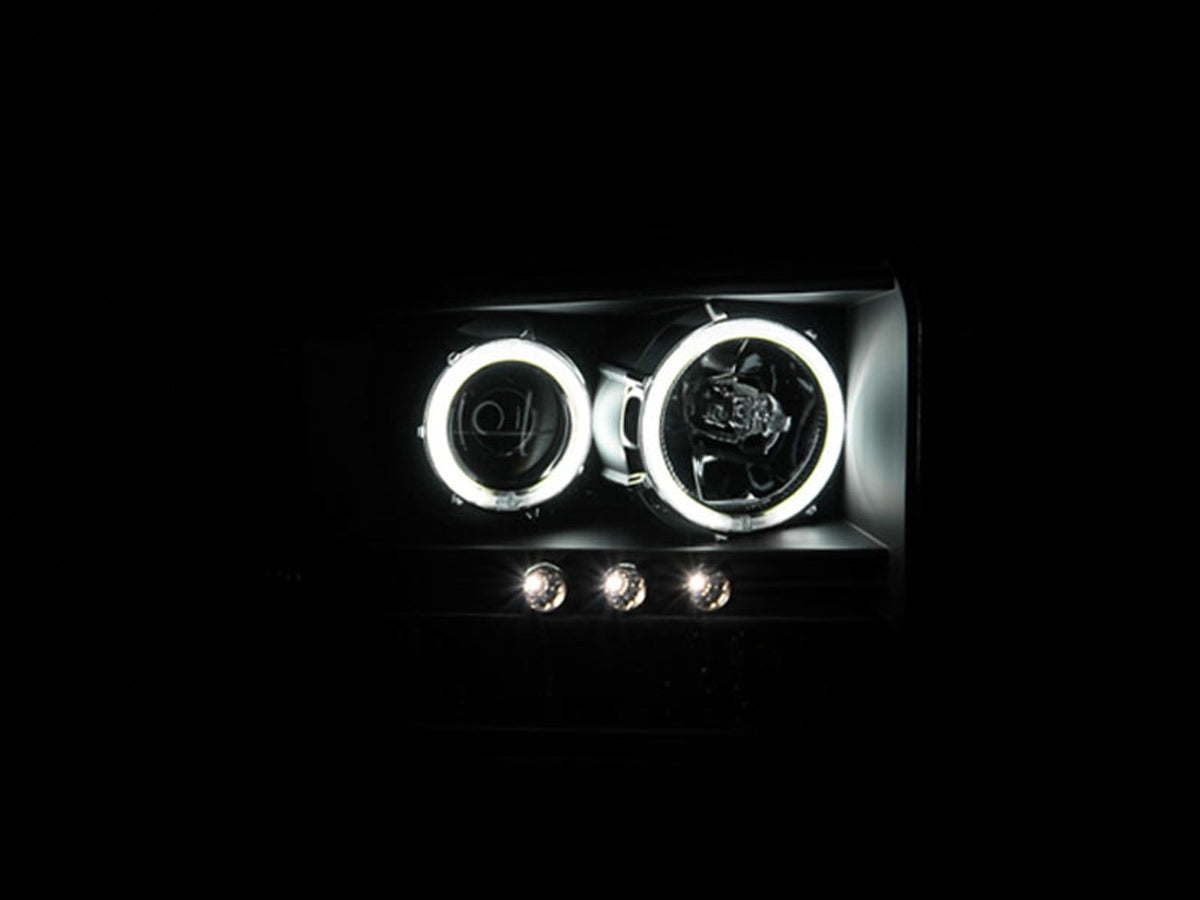 Ford Anzo USA 111117 Black Projectors with Halos Headlight Assembly - (Sold in Pairs)