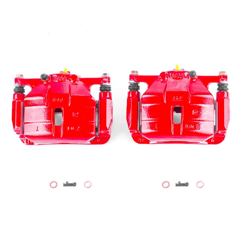 Power Stop Pair of High-Temp Red Powder Coated Calipers Front For Nissan Rogue 2008-2013, Nissan Rogue Select 2014-2015, Suzuki Kizashi 2010-2013 [Model Specific]