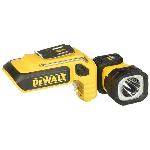 20V MAX DEWALT LED Work Light Rechargeable, LED Flashlight, Magnetic Flashlight, Freestanding and Clip-On Light, 360 degree pivoting Head, Tool Only (DCL044)