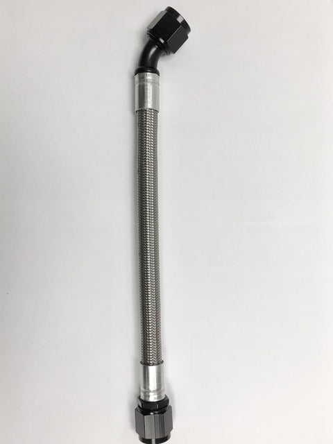10AN Fragola PTFE Hose Assembly Straight x 45 Degree 10in