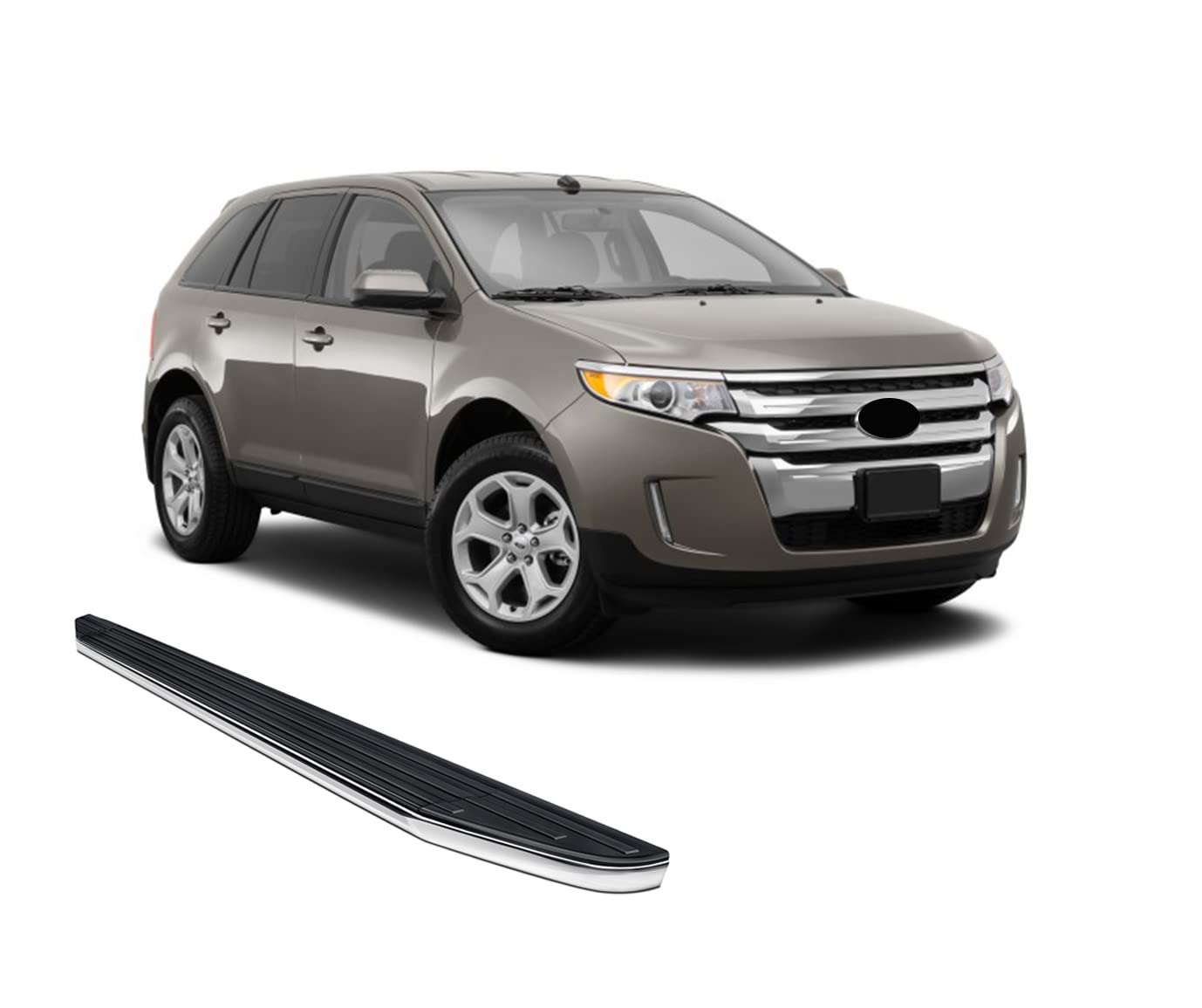 Premium Black Horse Running Boards Black Compatible with 2007-2014 Ford Edge (Excludes Sport and Eco-Booster Models)-PR-FRED