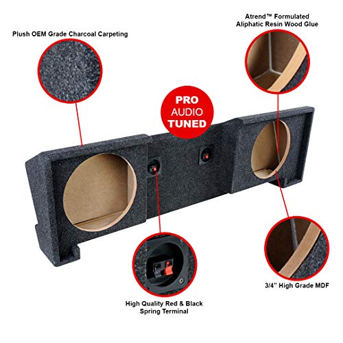 Bbox Dual 12" Sealed Carpeted Subwoofer Enclosure A102-12CP - Fits 1988 - 1998 Chevrolet / GMC Full Size Pickup Extended Cab