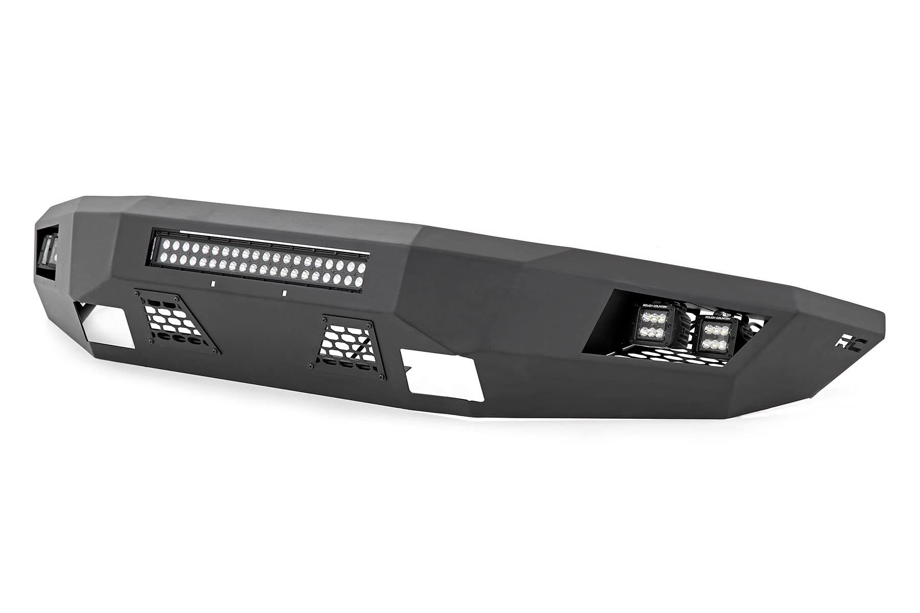 Front Rough Country LED Bumper for Ford F-150 (2004–2008) - Heavy-Duty Steel, Includes 20" LED Light Bar & (4) 2" LED Cubes, No-Drill Install
