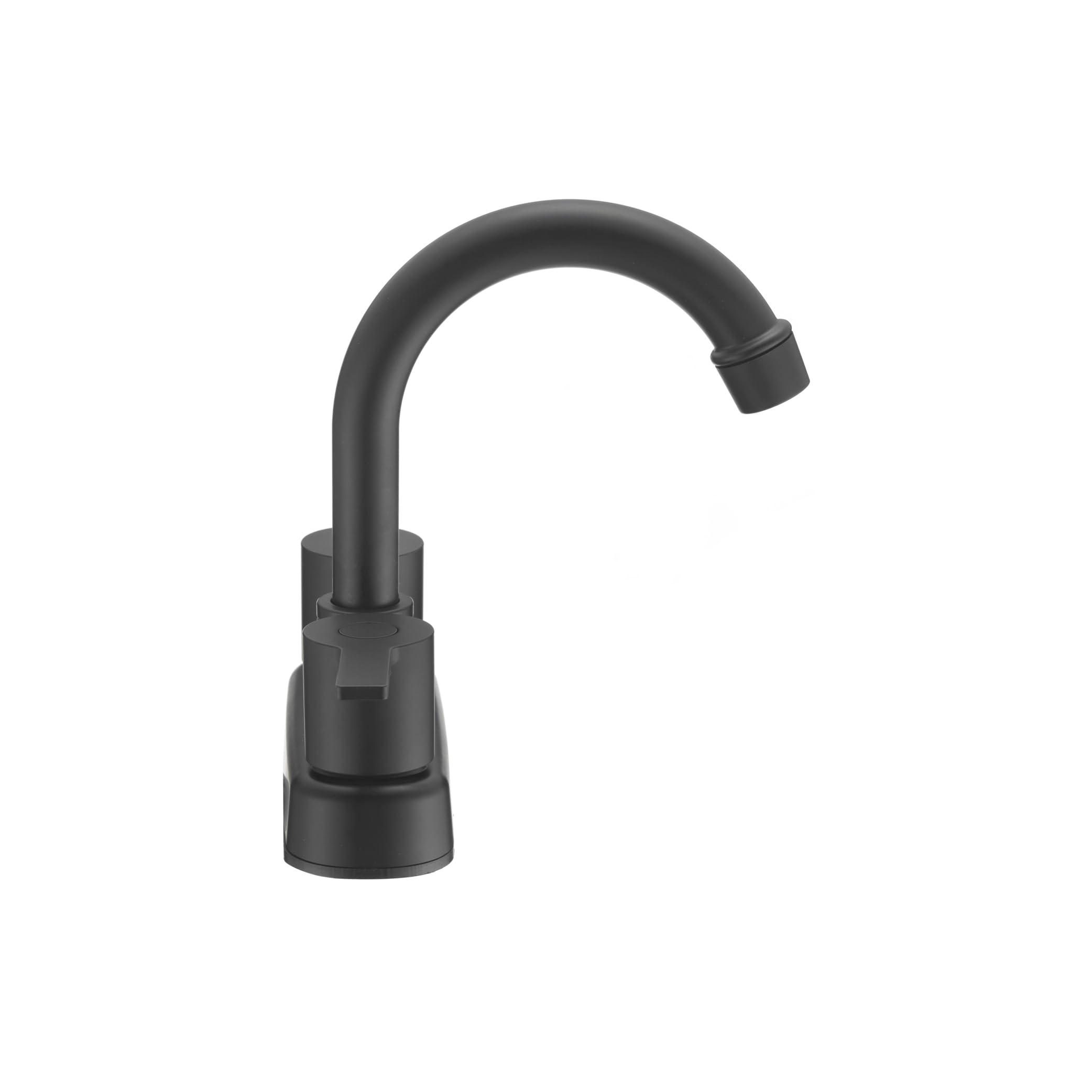 Dura Faucet Modern (DF-PB155M-MB) RV Bathroom Faucet with Dual Levers – Matte Black 4-Inch Center Set, High-Arc Spout, Easy 2-Hole Installation – Lightweight, Lead-Free, and Washerless Design