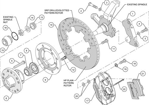 12.19" FDLI Front Kit, Drilled, Red