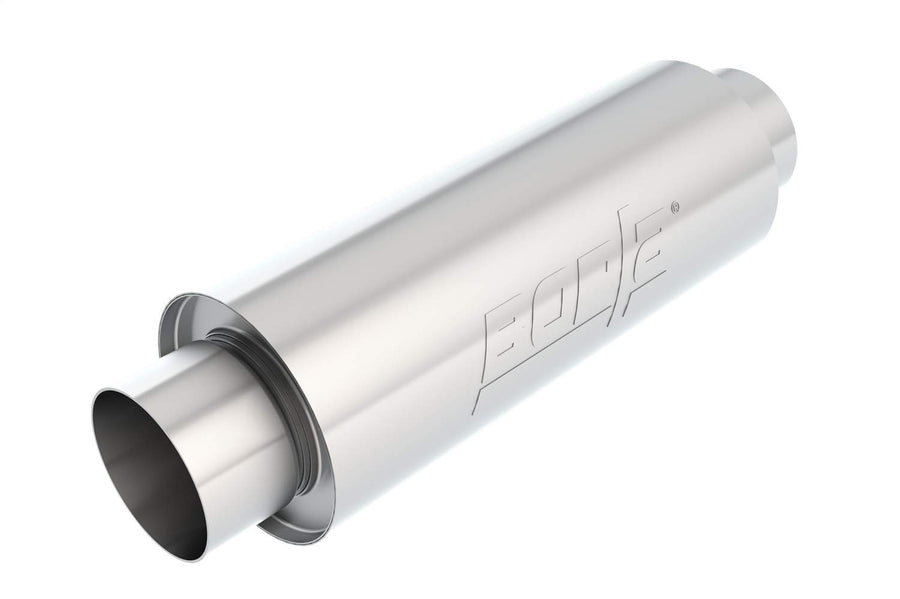 XR-1 BORLA Multicore Racing Muffler For Venues Requiring A Muffler - 4" Center Inlet/ 4" Center Outlet 6.25" Round x 16" Long Body 21" Overall Length. Universal. Reversible.