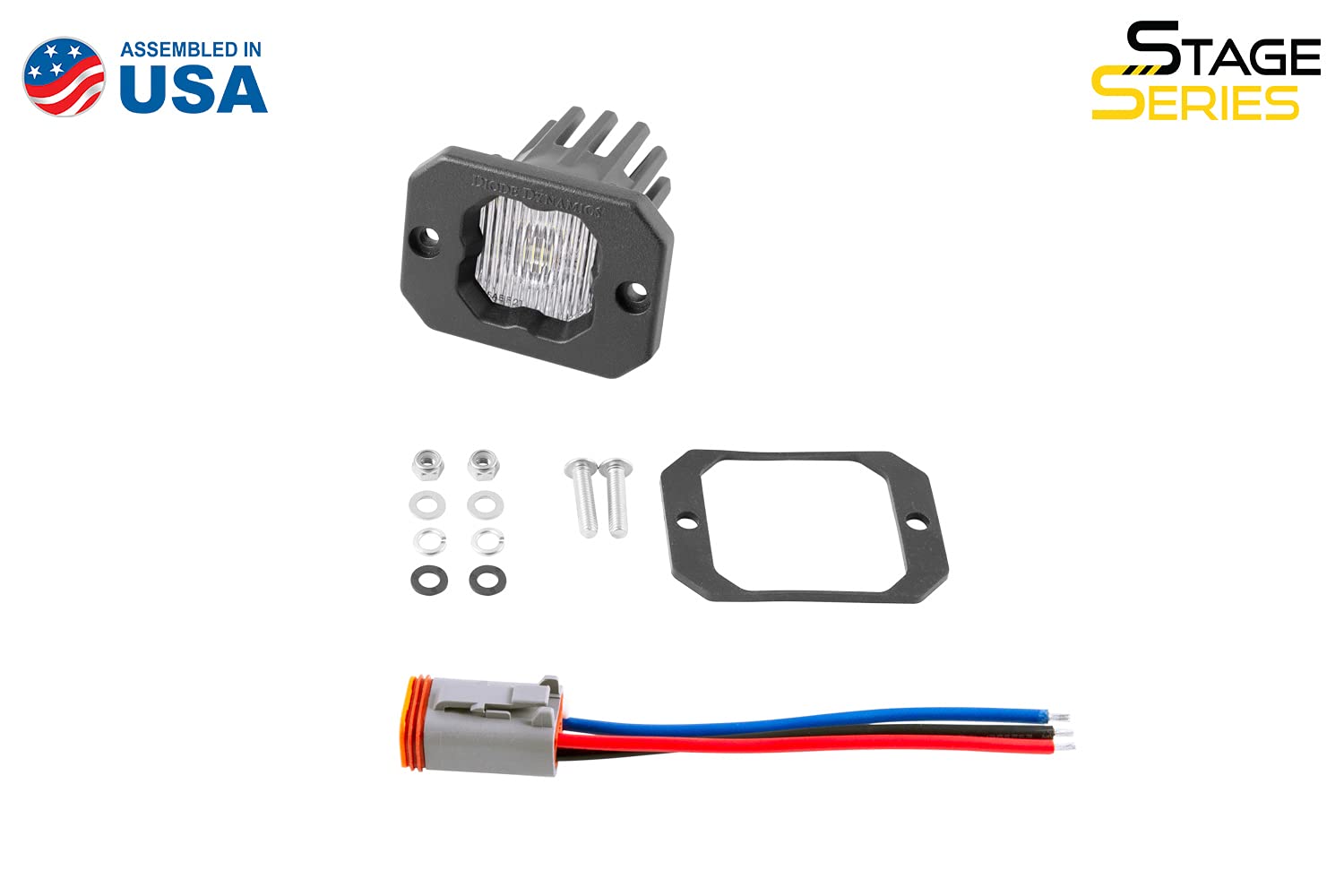 Diode Dynamics SSC1 SAE/DOT Fog LED Pod (one) Flush Mount w/Amber Backlight