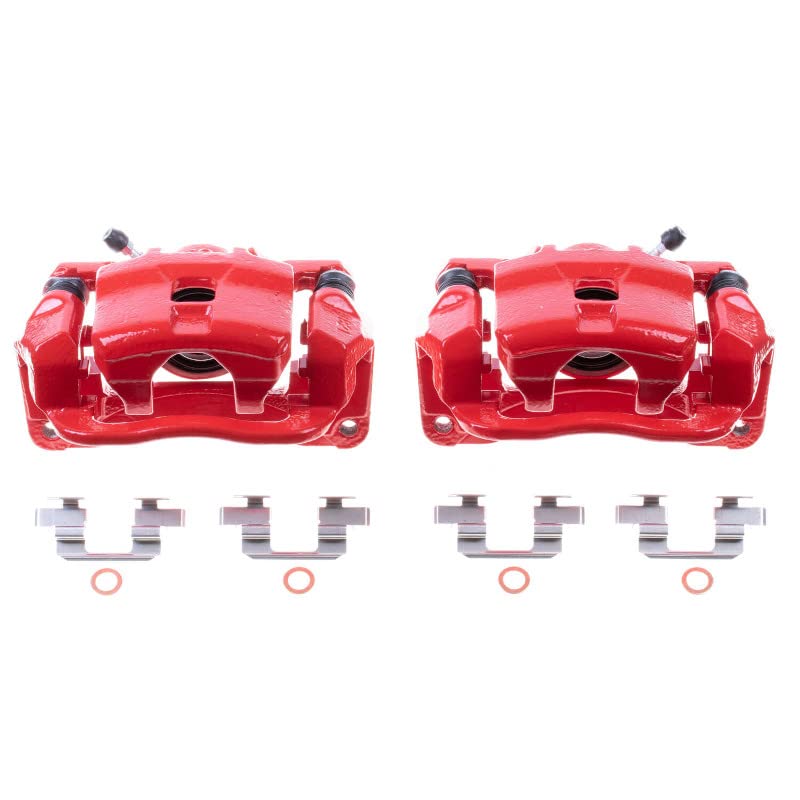 Power Stop Rear S3104 Pair of Calipers High-Temp Red Powder Coated For Subaru Legacy 2005-2009 [Model Specific]