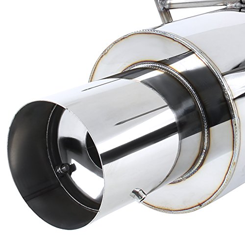 4" Muffler Tip Spec-D Tuning Catback Exhaust System + Silencer Compatible with Acura RSX Type-S 2002-2006