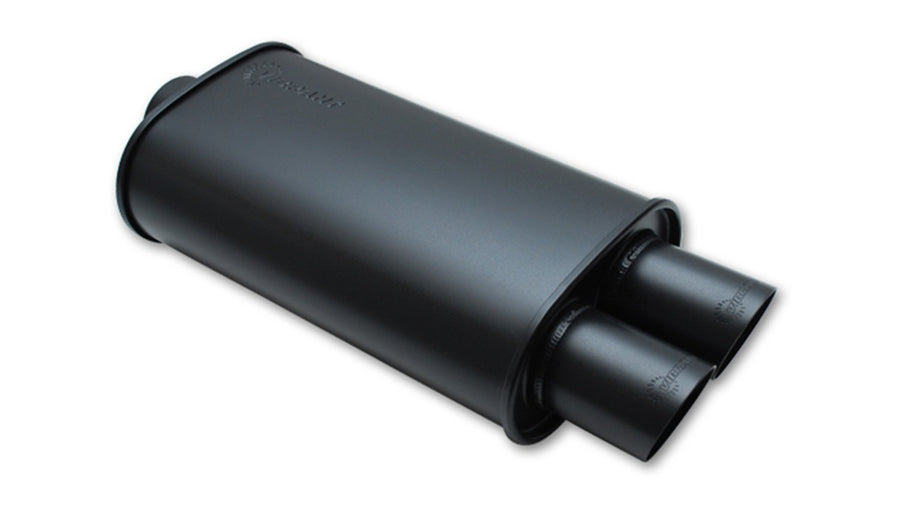 Vibrant 1148 Vibrant Performance Streetpower Black Flat Oval Muffler, 15 inches