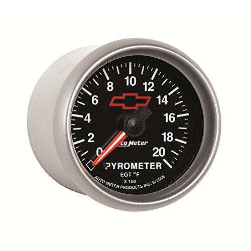 Auto Meter 3645-00406 2-1/16" Red GM Performance Part 0-2000 Degree Fahrenheit Full Sweep Electric Pyrometer Gauge Kit