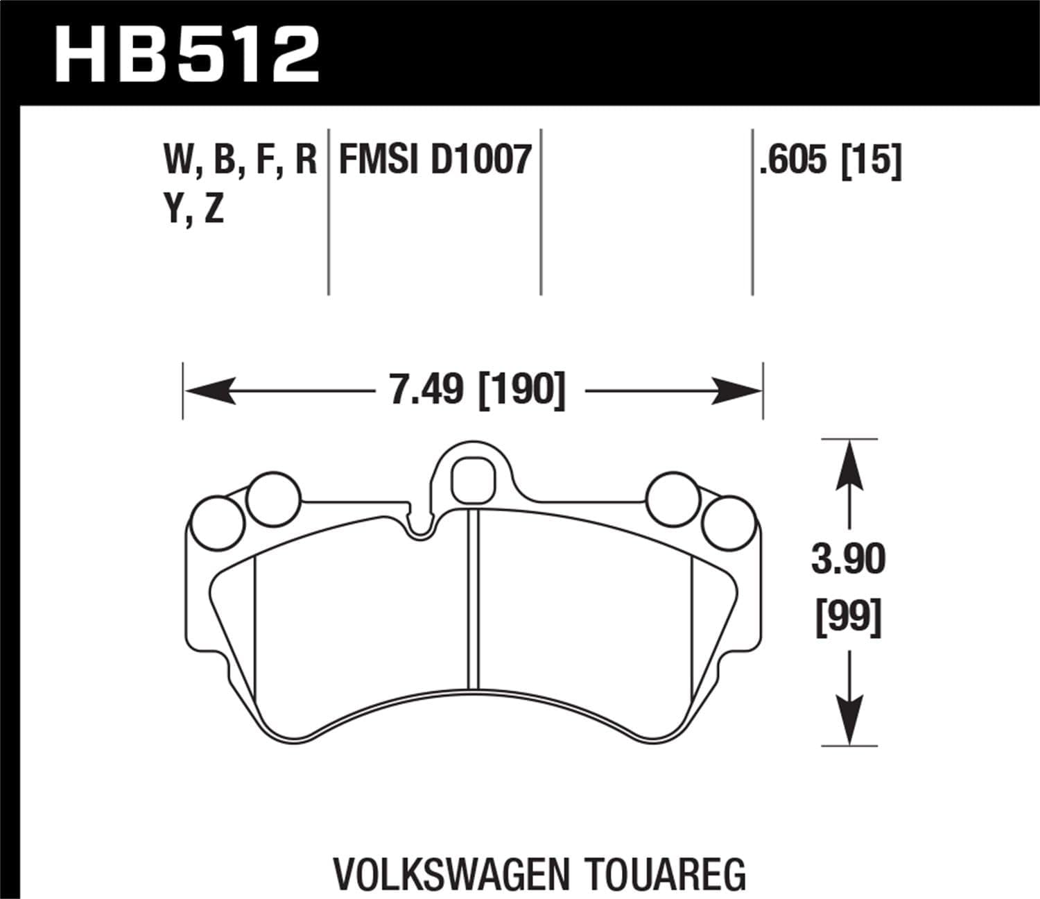 HPS Performance Street Brake Pads Hawk Performance HB512F.605
