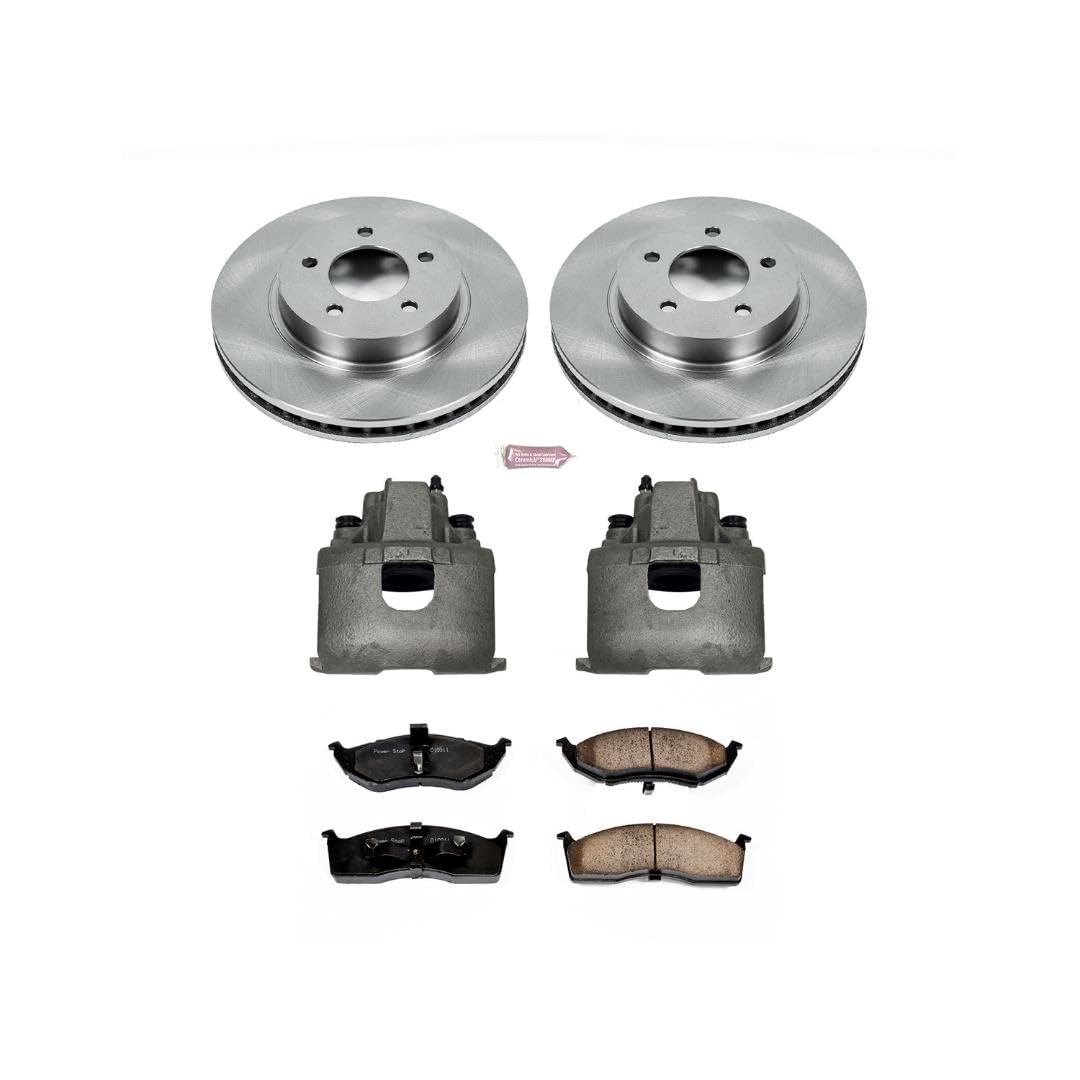 Power Stop KCOE1692 Replacement Autospeciality Front Caliper Kit- OE Rotors | Ceramic Brake Pads | Calipers For Chrysler 300M 1999-2004 | Chrysler LHS 1999-2000 [Vehicle Specific]