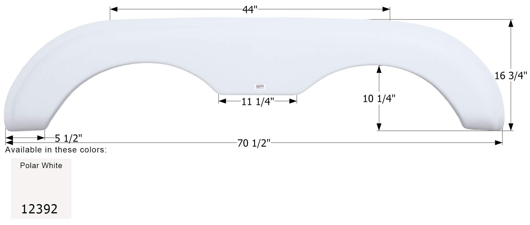 Fender Skirt ICON, Tandem, Holiday Rambler, FS2392, Polar White
