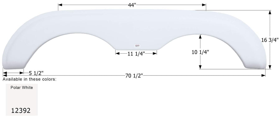 Fender Skirt ICON, Tandem, Holiday Rambler, FS2392, Polar White