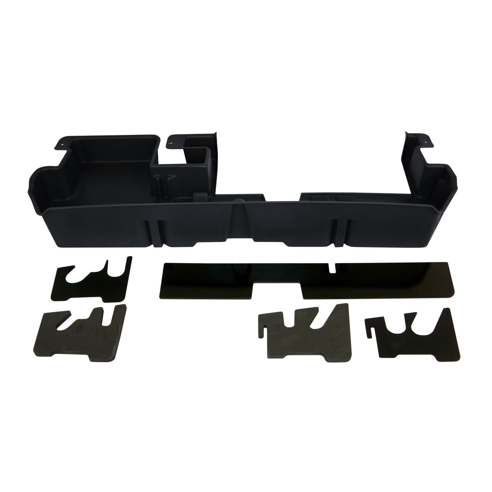 Under Seat Storage DuHa 60061 fits 2007-2021 Toyota Tundra Double Cab with a Factory Subwoofer | Black Heavy-Duty Back Seat Organizer | Includes Dividers