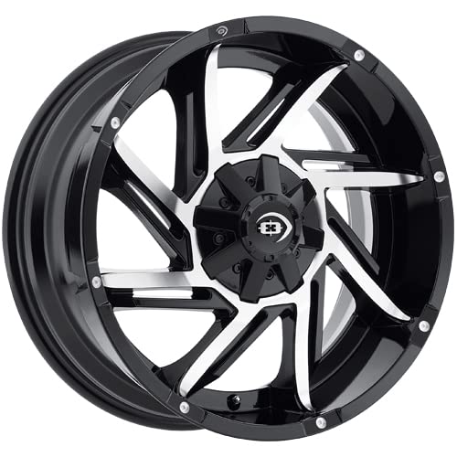 20x12 Vision 422 Prowler -51mm Black/Machined Wheel Rim 20" Inch