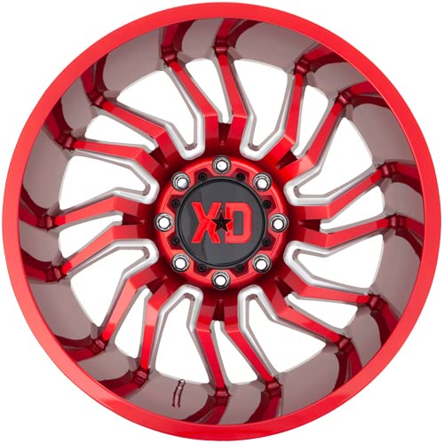 XD Wheels Tension Xd858 Candy RED Milled Wheel with Alloy Steel (22 x 10. inches /8 x 125 mm, -18 mm Offset)