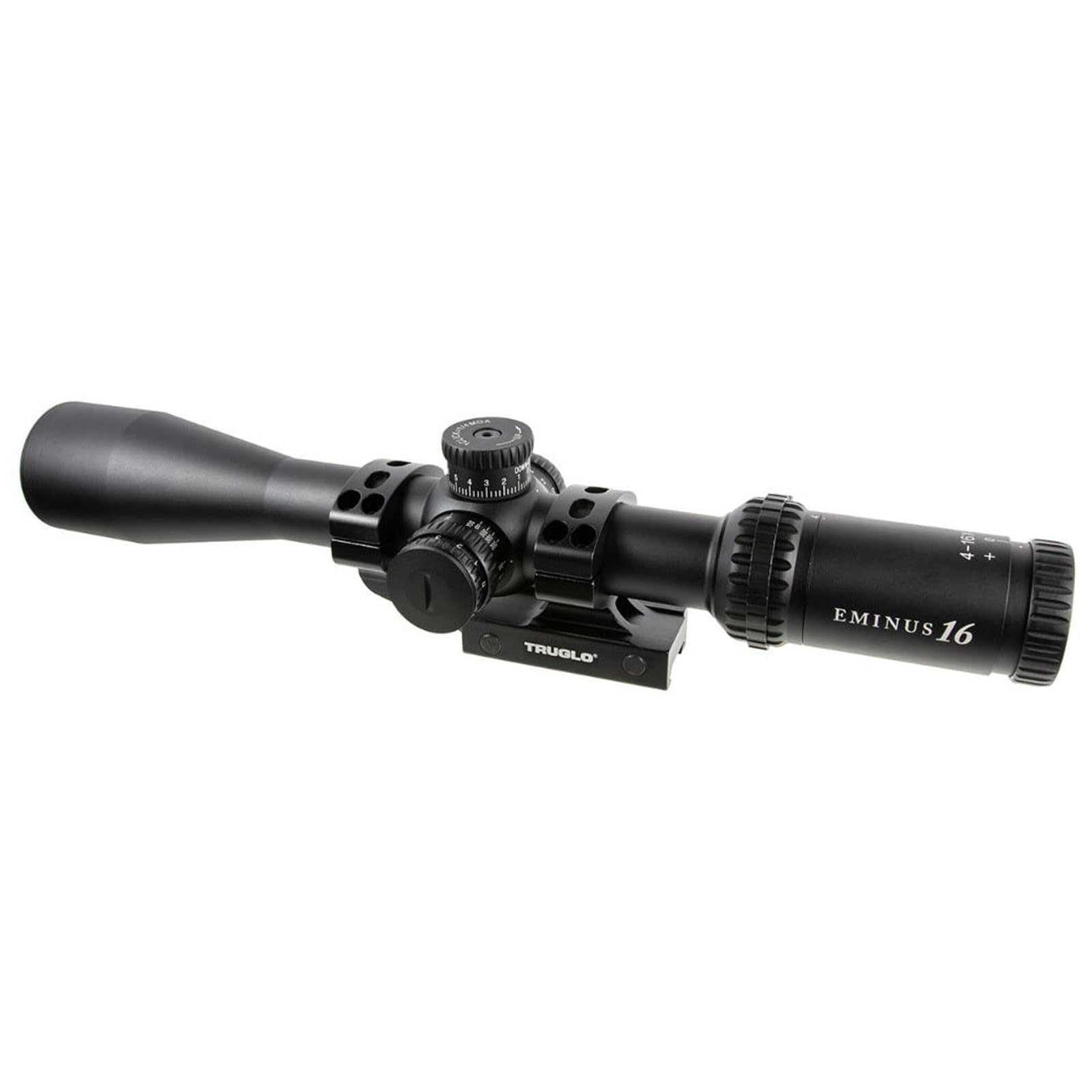 Eminus TRUGLO Tactical Hunting Shooting Durable Waterproof Fogproof Shock Resistant 30mm One-Piece Aluminum Tube Illuminated TacPlex-MOA Reticle Riflescope | Flip-Up Lens Cap Included | 4-16 x 44mm
