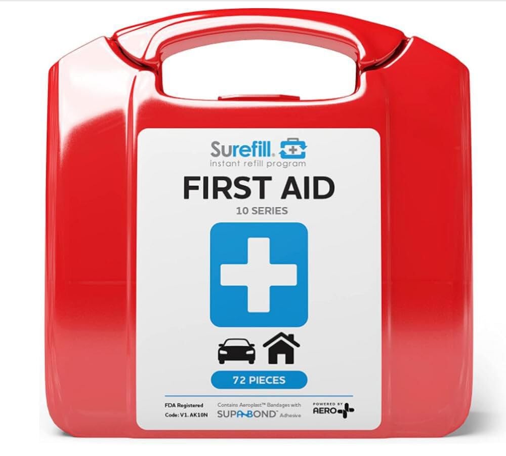SUREFILL Aero Healthcare 10 Series First Aid Kit - Retail Plastic Case