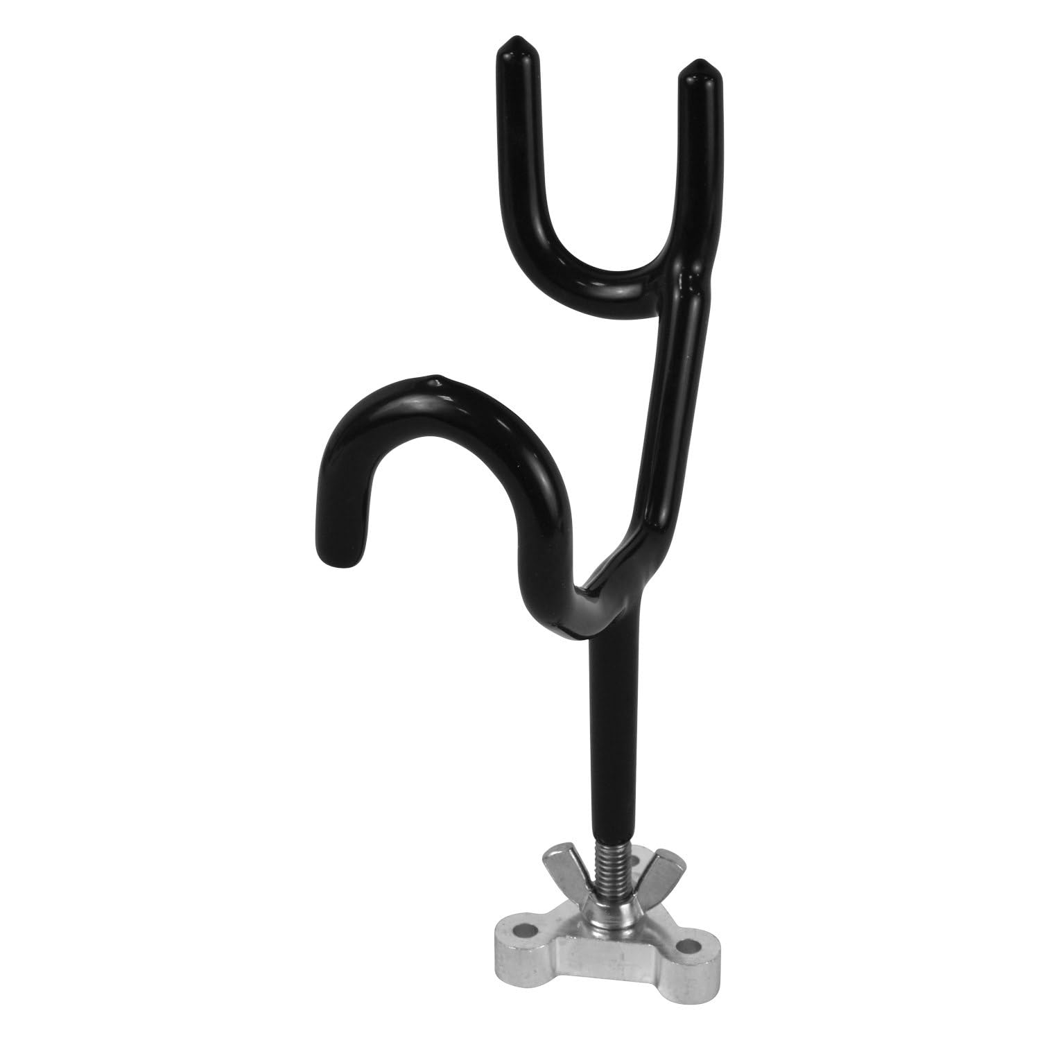 25-Degree Attwood Sure Grip Steel Rod Holder with Mounting Base and 4-Inch Stem, Black Finish