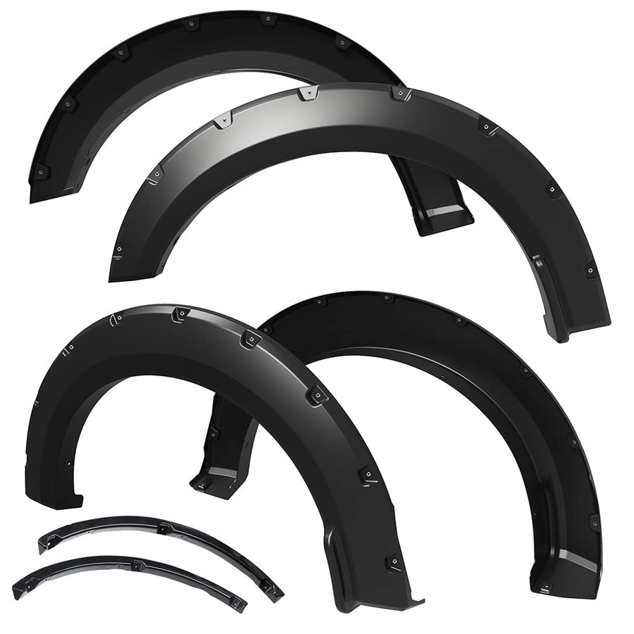 Tyger Auto Fender Flare 2018-2020 Compatible with Ford F-150, Smooth Textured Black Paintable Bolt-Riveted Style 4pc | TG-FF8F4378
