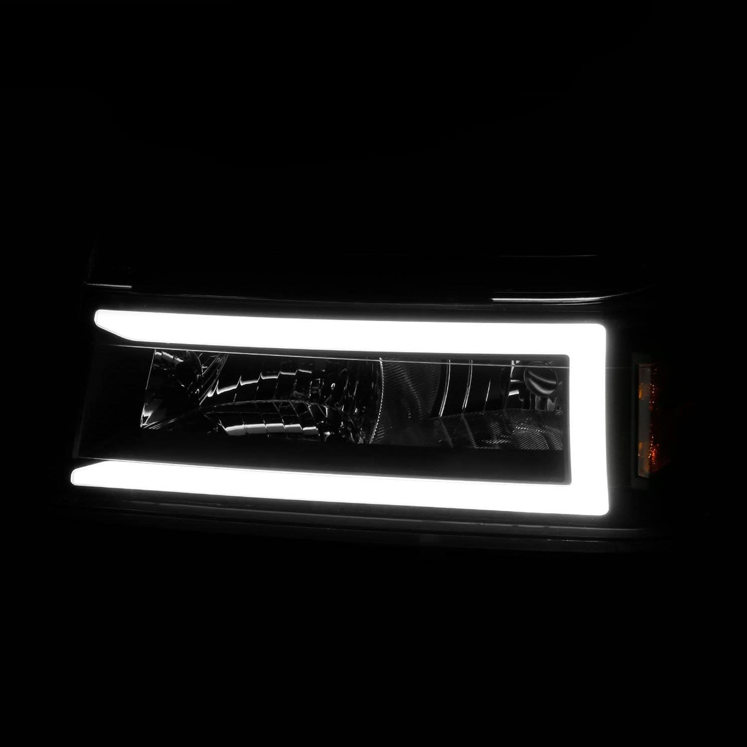 04-12 GM Colorado/Canyon/I-Series Anzo USA - Crystal Headlights - w/Light Bar Black Housing 4pcs (111558)