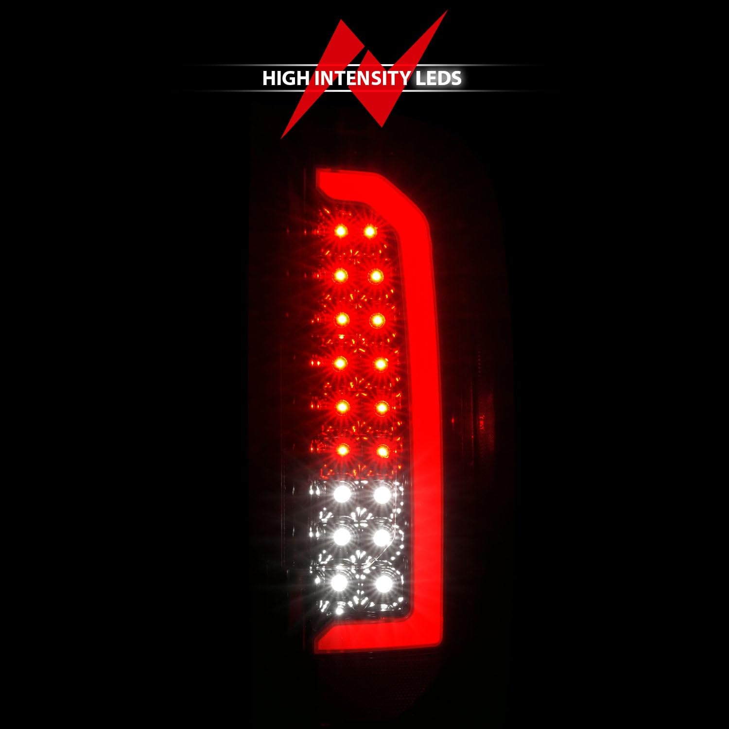 15-21 GMC Canyon ANZO Full LED Taillights w/Red Lightbar Black Housing/Clear Lens
